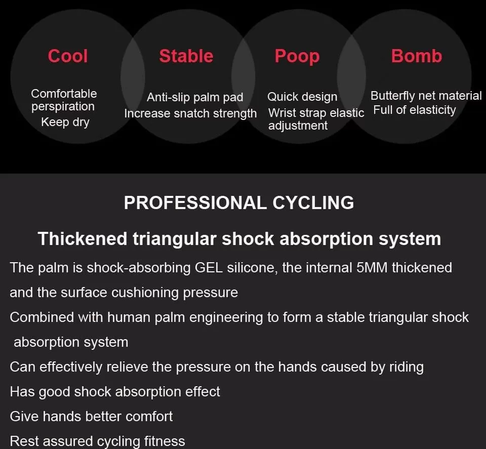 Cycling Anti-slip Anti-sweat Men Women Half Finger Gloves Breathable Anti-shock Sports Gloves Bike Bicycle Glove