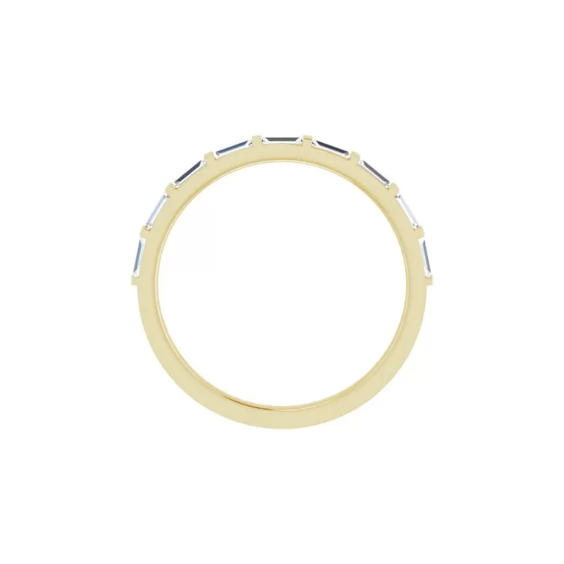 Dainty Baguette Bar Half Eternity Band | 14k Yellow Gold