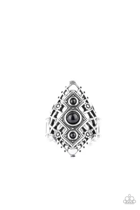 Desert Dreamland Black and Silver Ring - Paparazzi Accessories