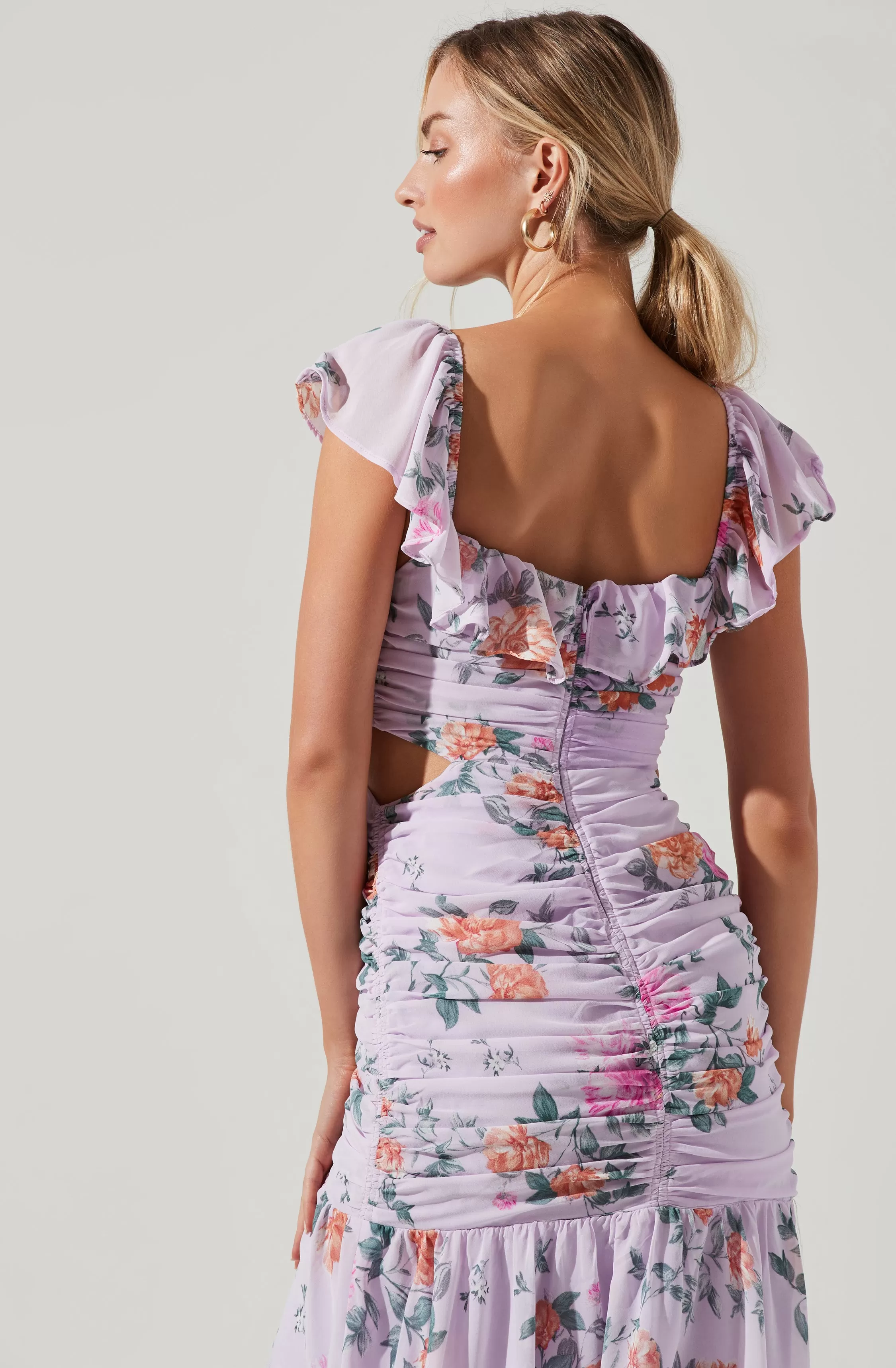 Devereaux Cutout Floral Midi Dress