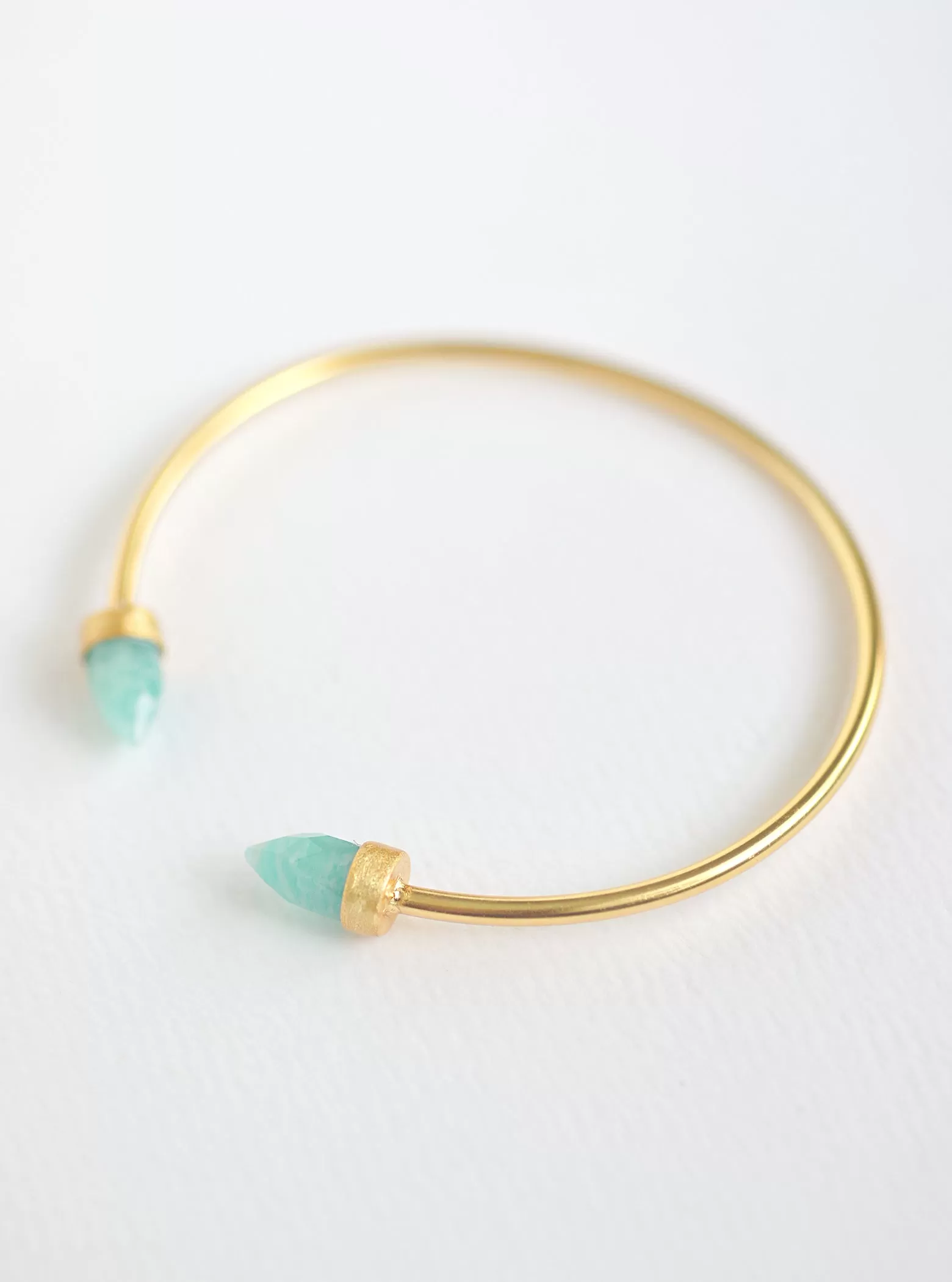 Double Crystal Point Bangle Bracelet