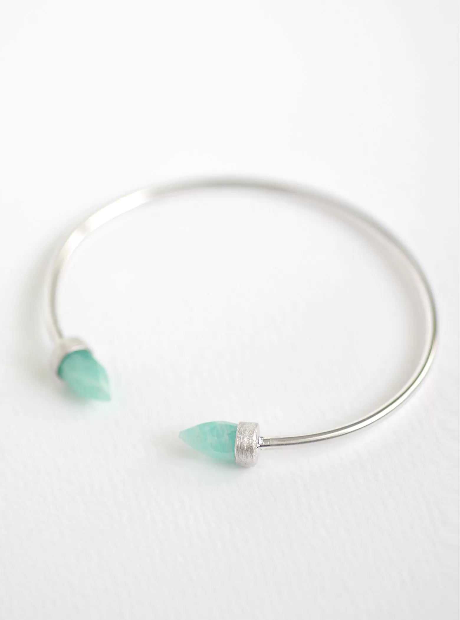 Double Crystal Point Bangle Bracelet