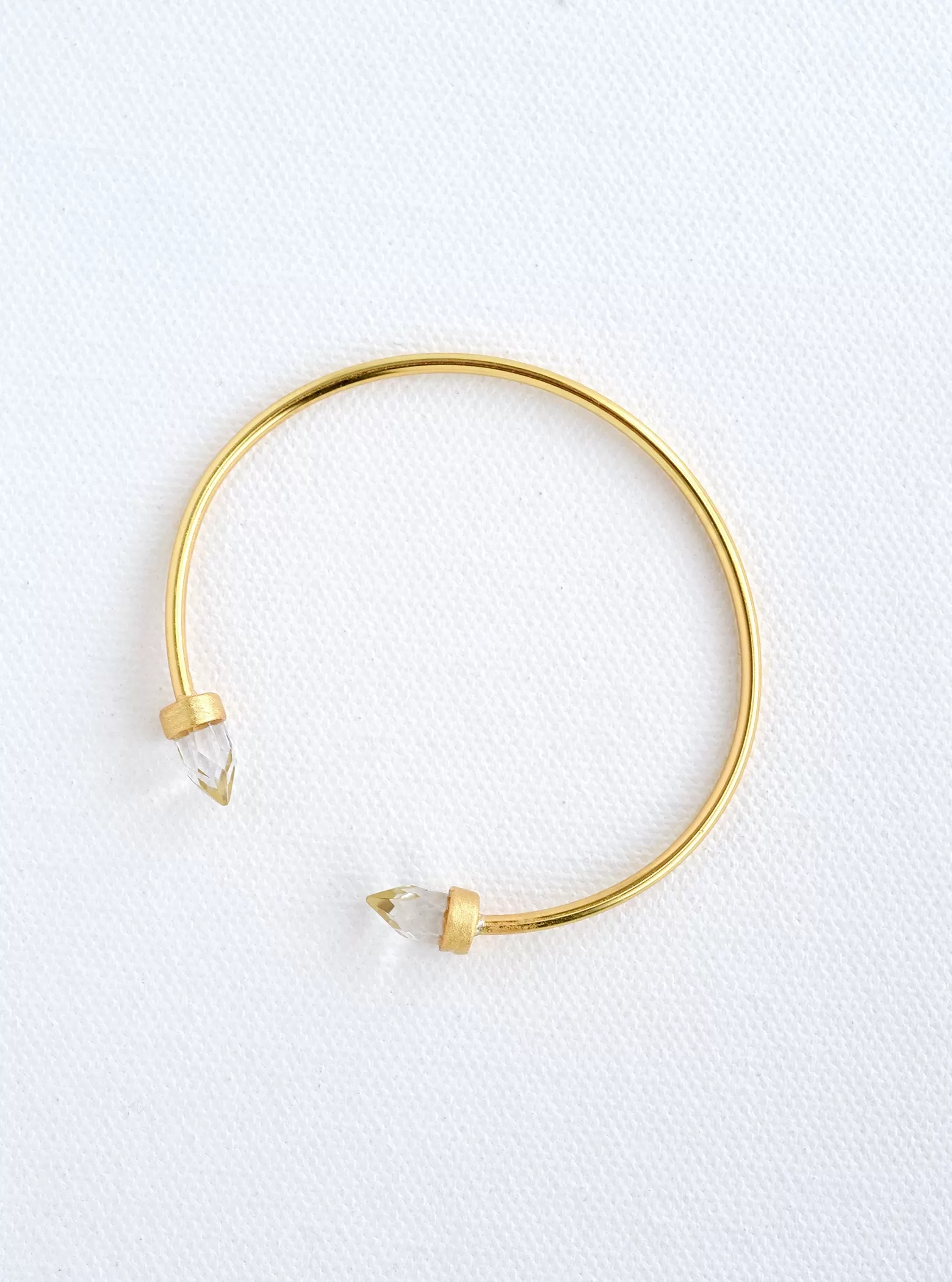 Double Crystal Point Bangle Bracelet