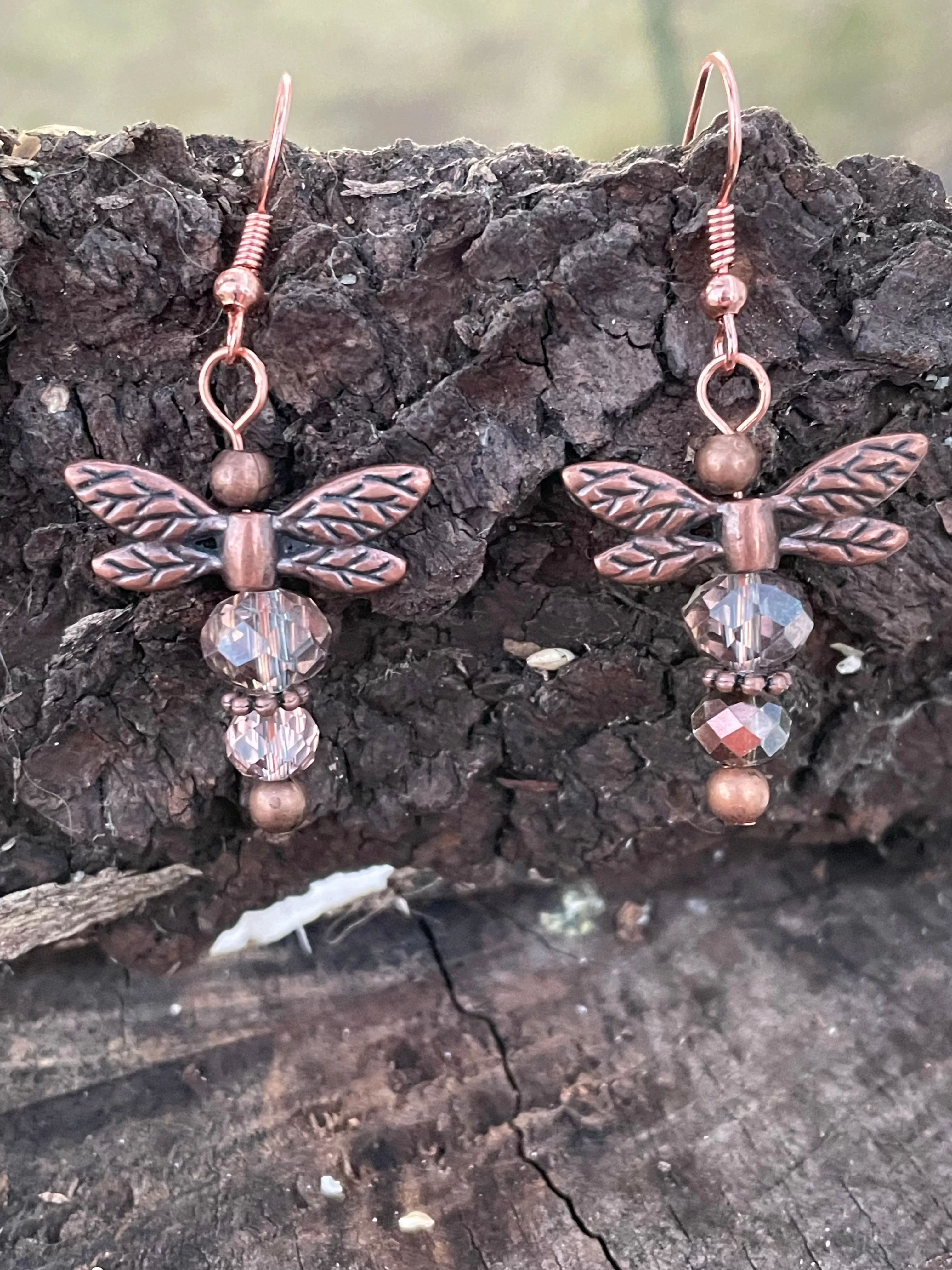 Dragonfly Copper Earrings