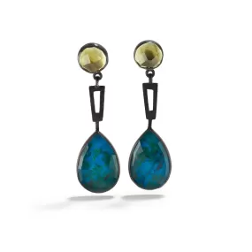 Drops with Lemon Quartz and Chrysocolla