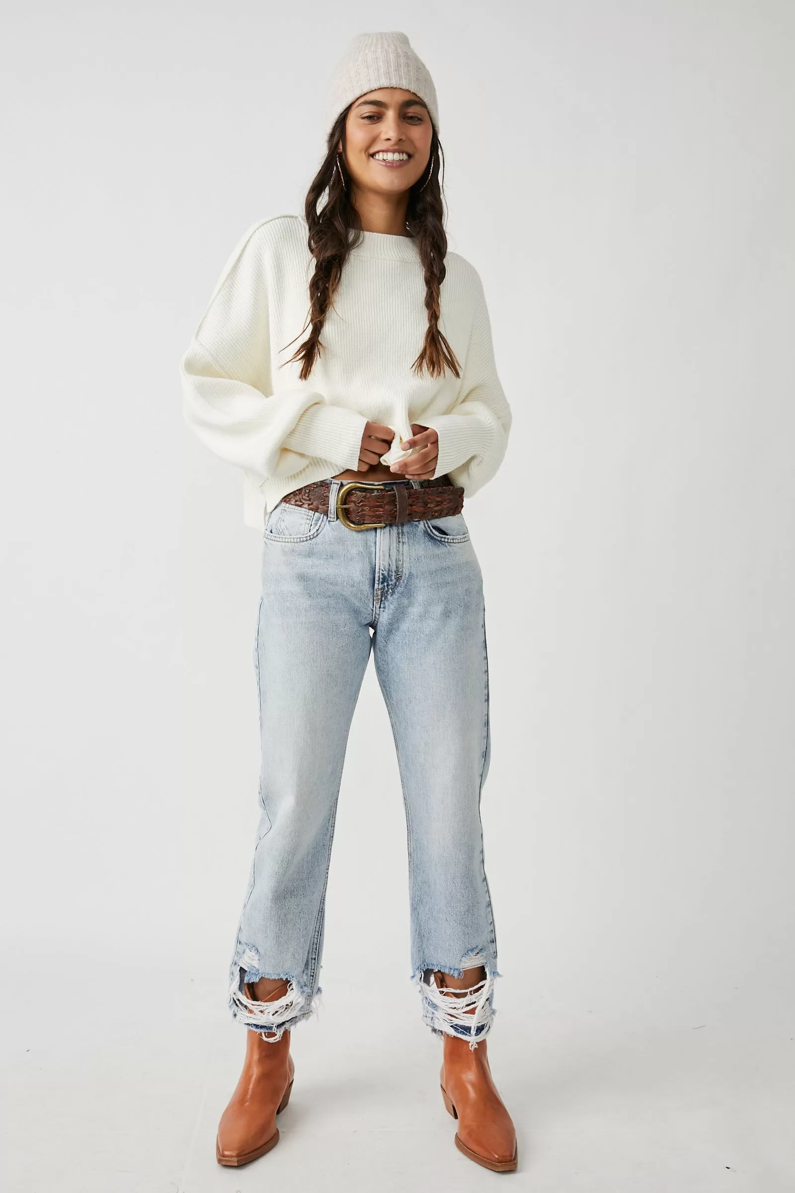 Easy Street Crop Pullover - Moonglow