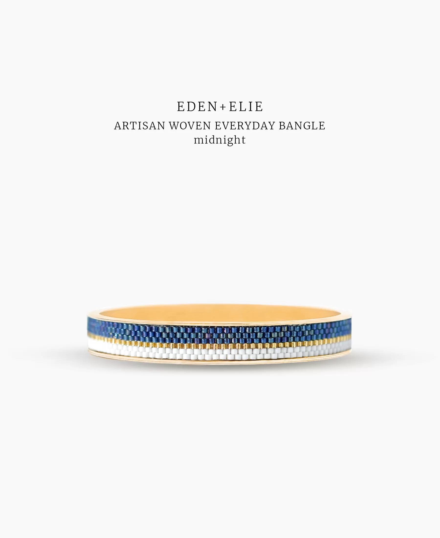 EDEN   ELIE Everyday gold narrow bangle - midnight blue