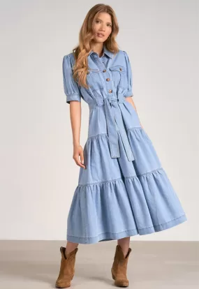 Elan - Belle Denim Maxi Dress Denim