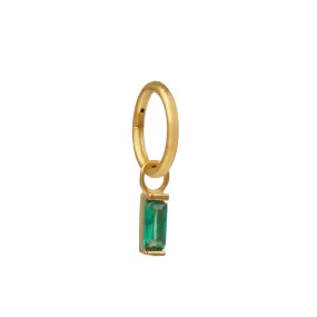 Emerald Baguette Clicker Hoop 6mm