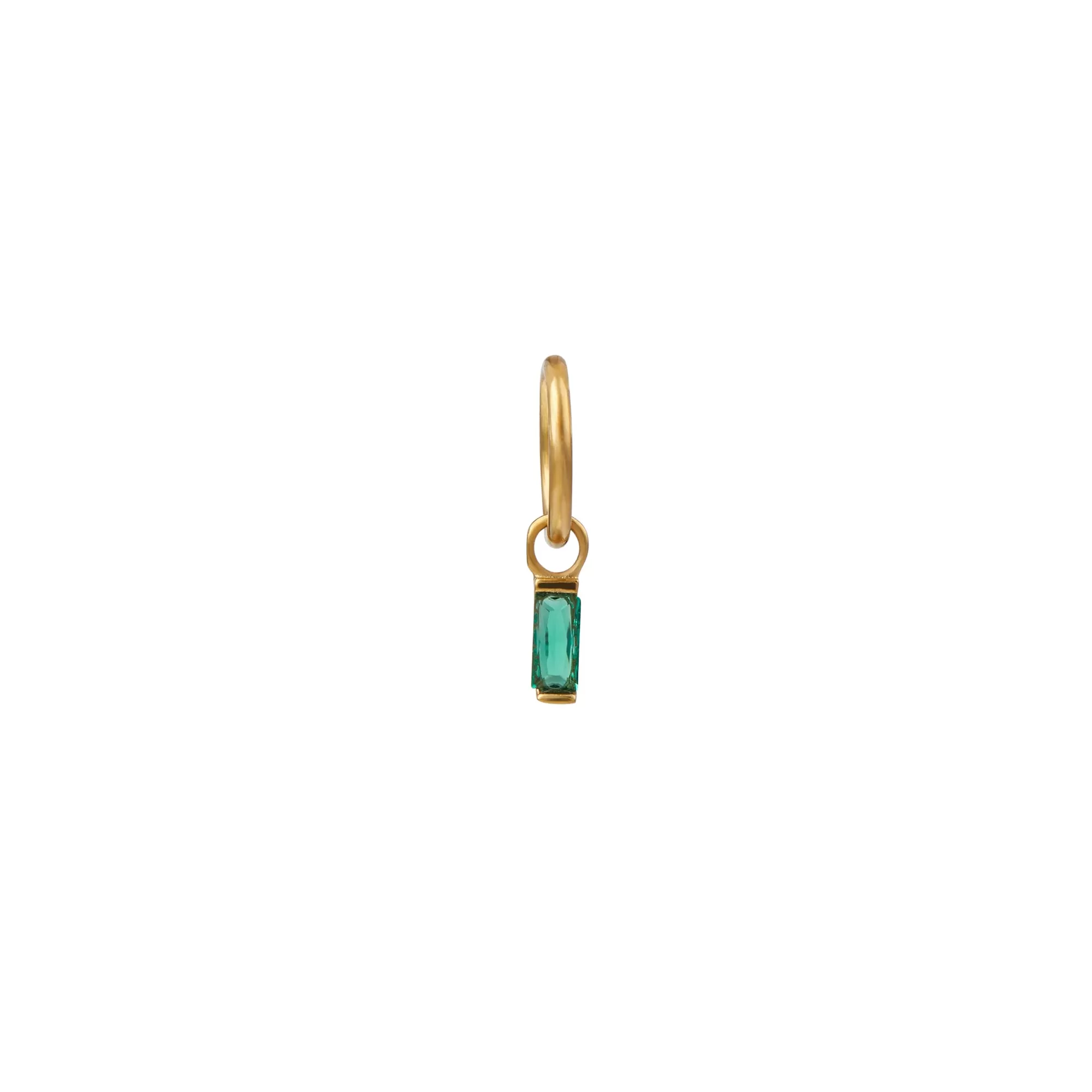 Emerald Baguette Clicker Hoop 6mm