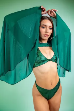 Emerald Mesh Bell Sleeves