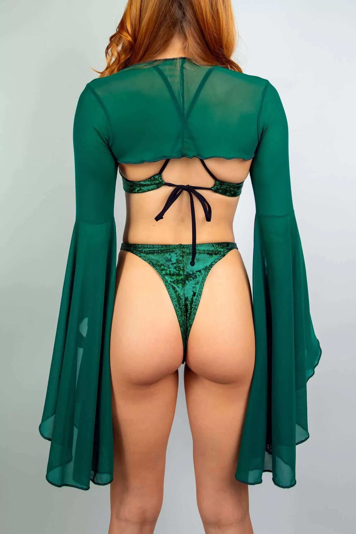 Emerald Mesh Bell Sleeves