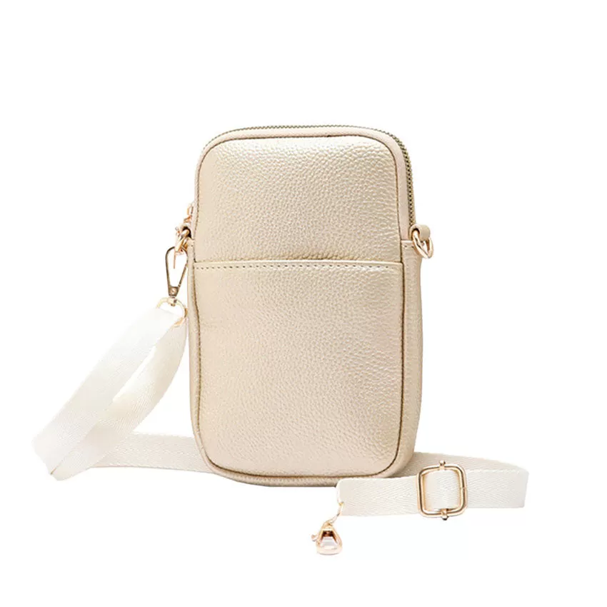 Faux Leather Rectangle Crossbody Bag