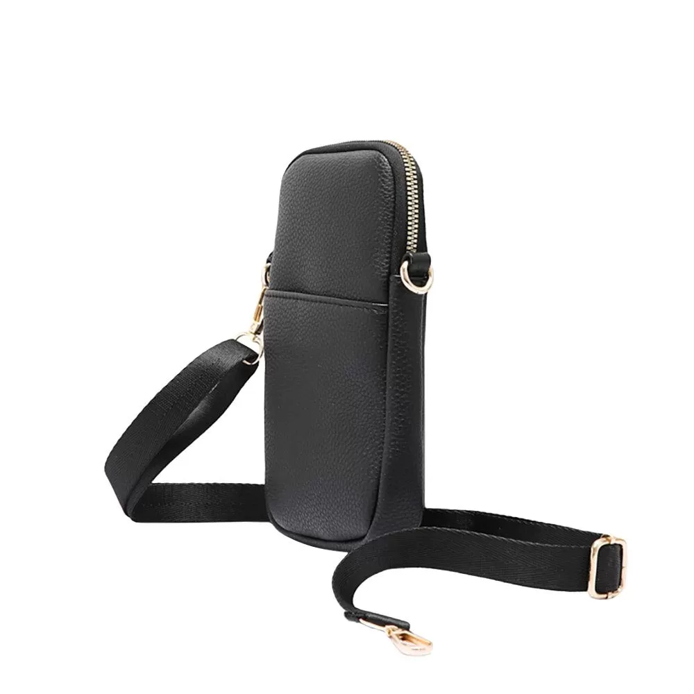 Faux Leather Rectangle Crossbody Bag