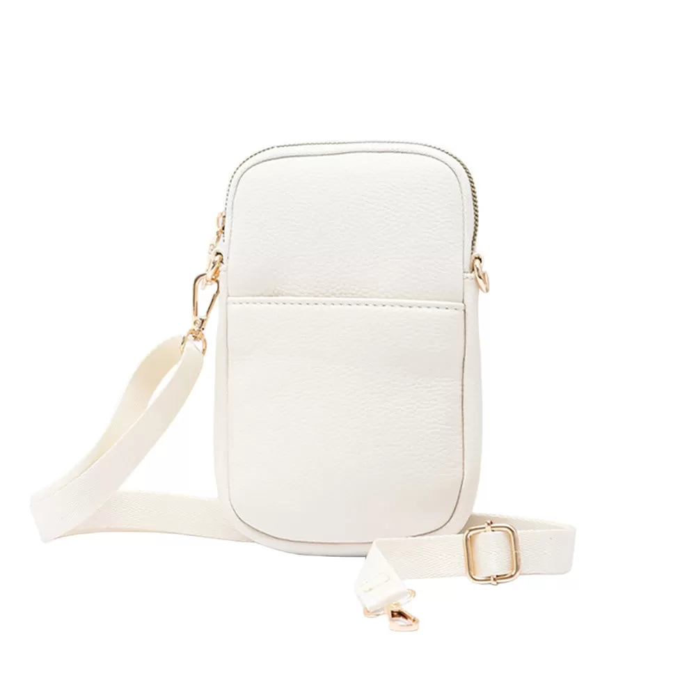 Faux Leather Rectangle Crossbody Bag