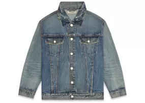 Fear of God Essentials Denim Trucker Jacket Distressed Indigo