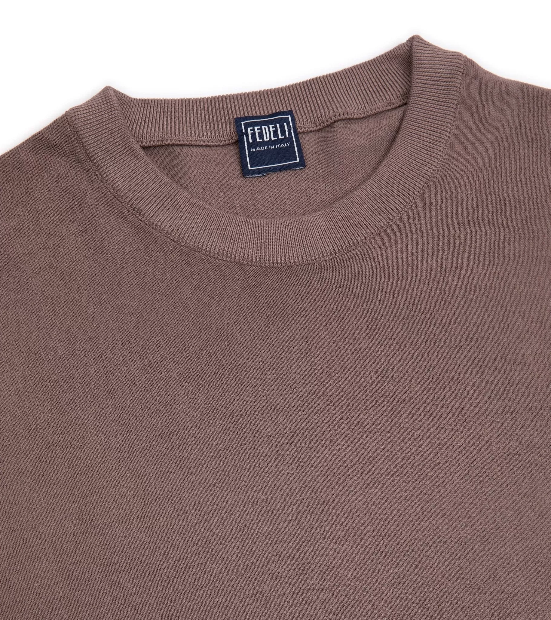 Fedeli Cotton Knitted T-Shirt: Terracotta