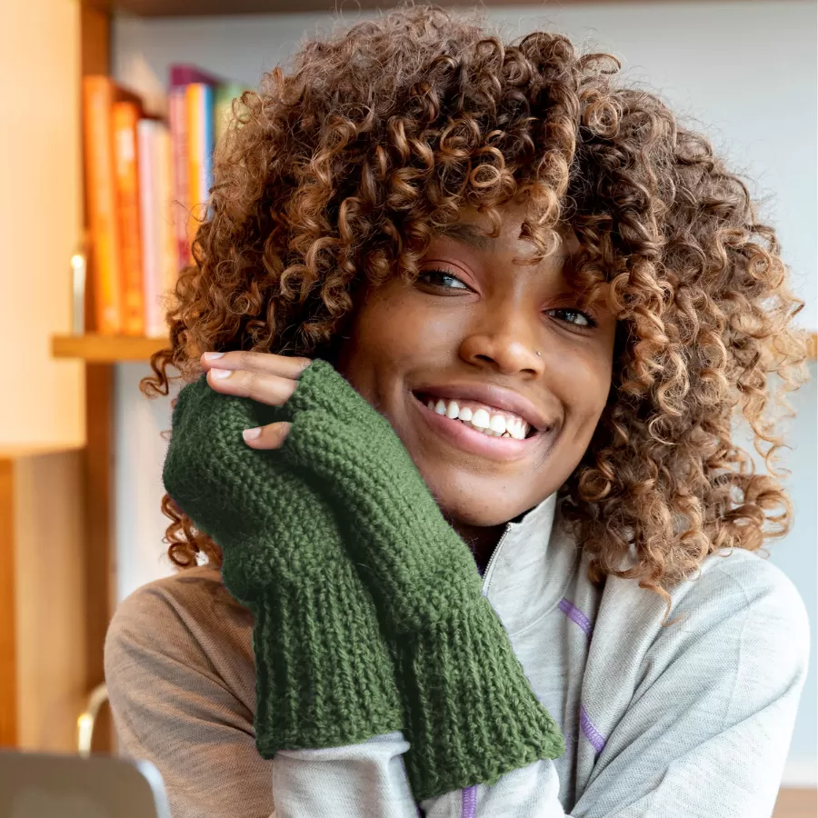 Fingerless Alpaca Gloves