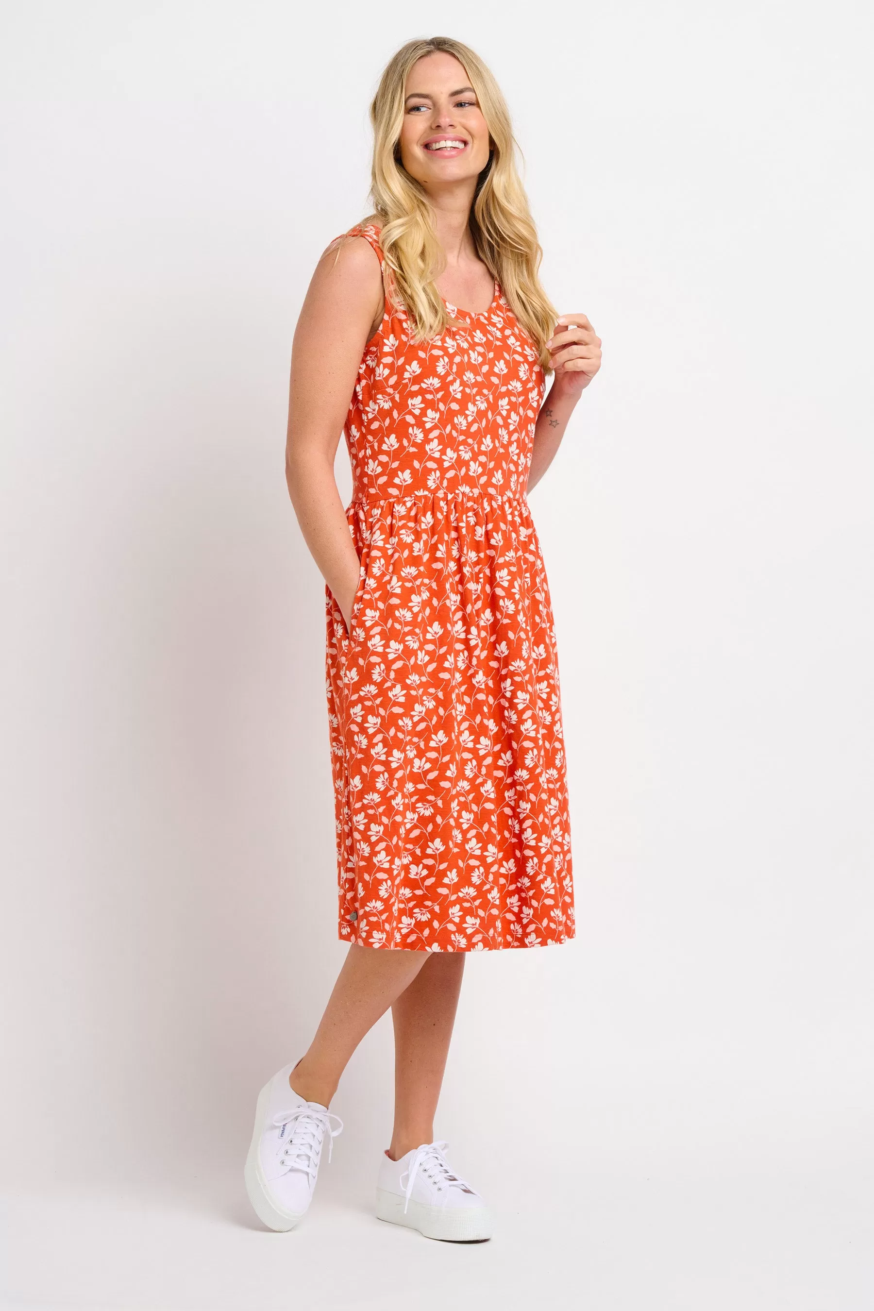 Floating Floral Sleeveless Dress