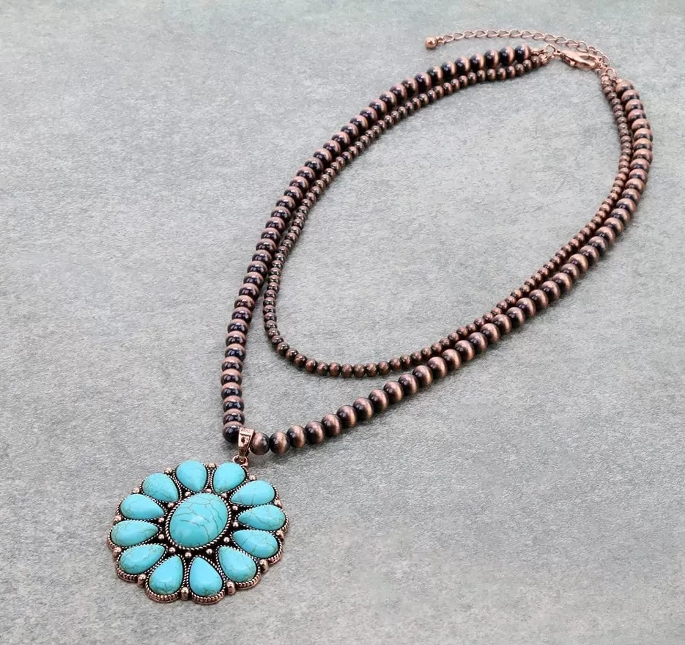 Floral concho Layer NECKLACE