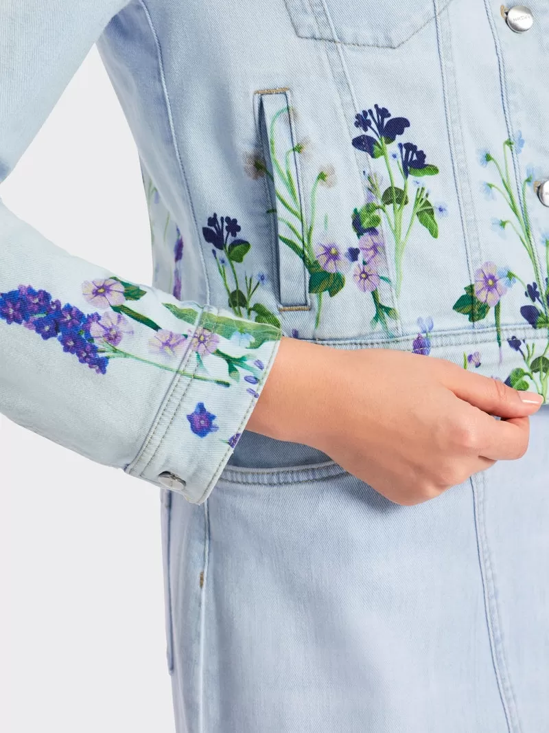 FLORAL DETAIL DENIM JACKET