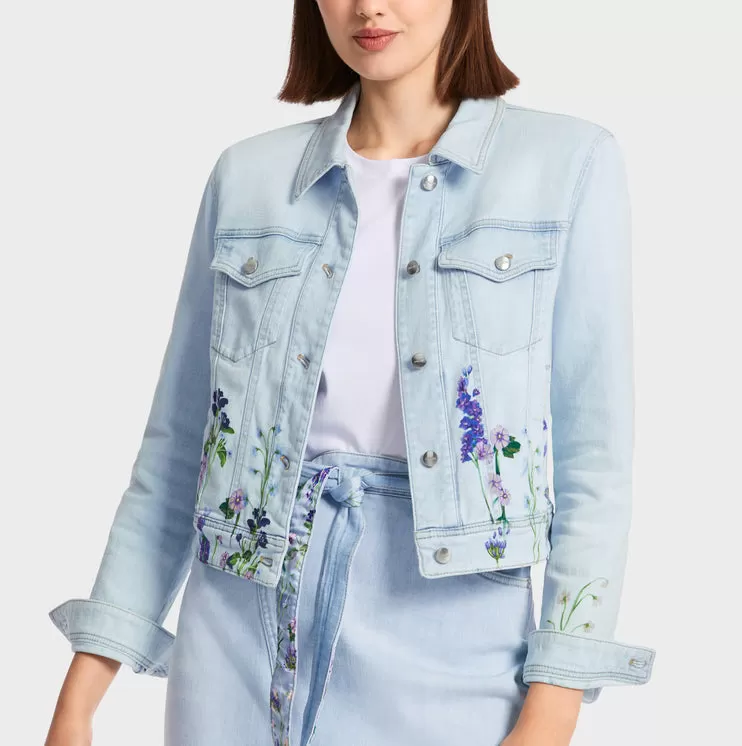 FLORAL DETAIL DENIM JACKET