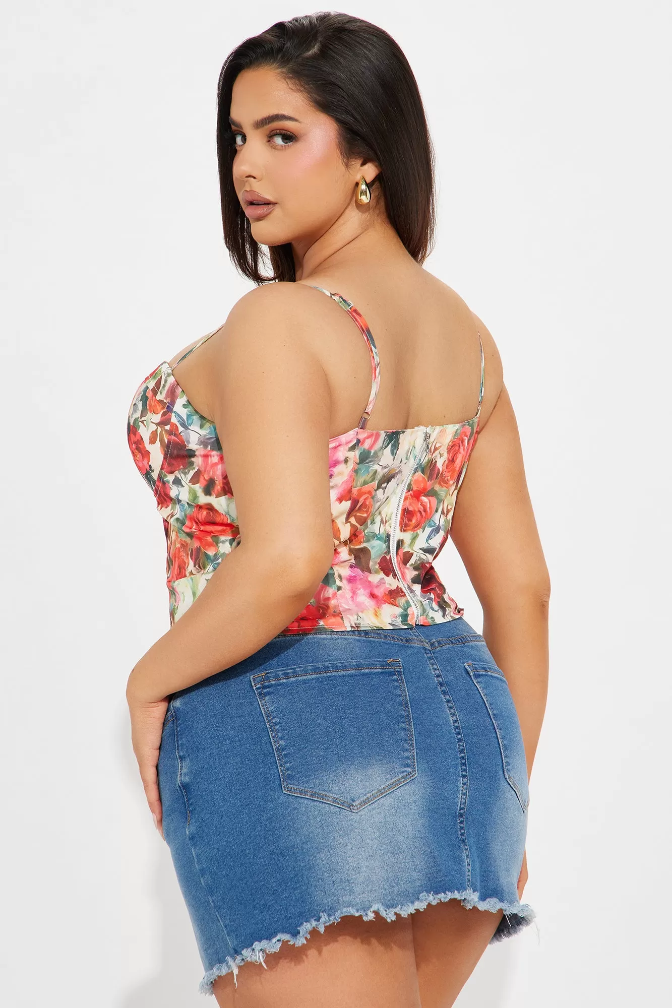 Floral Garden Cami Top - Red/combo