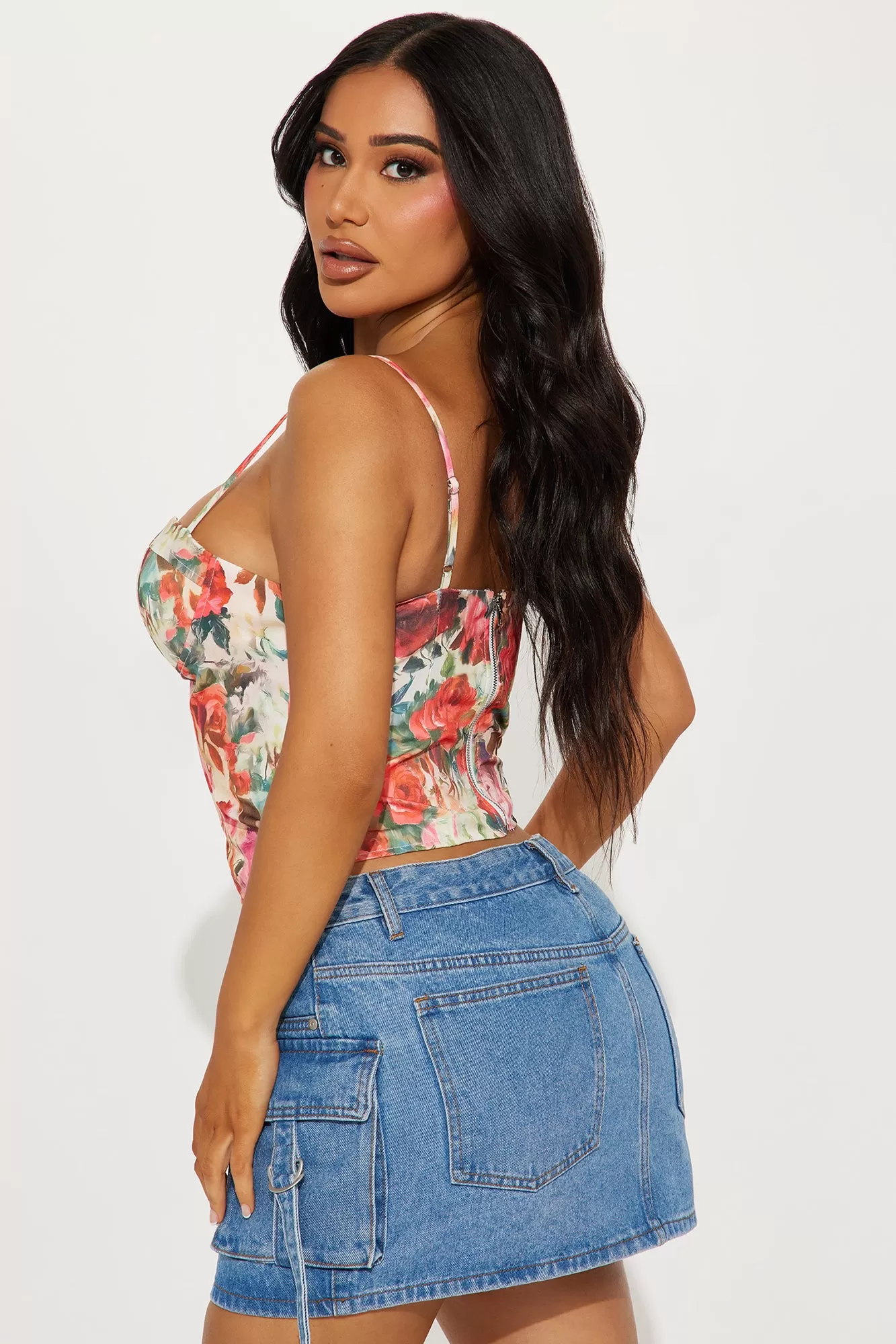 Floral Garden Cami Top - Red/combo