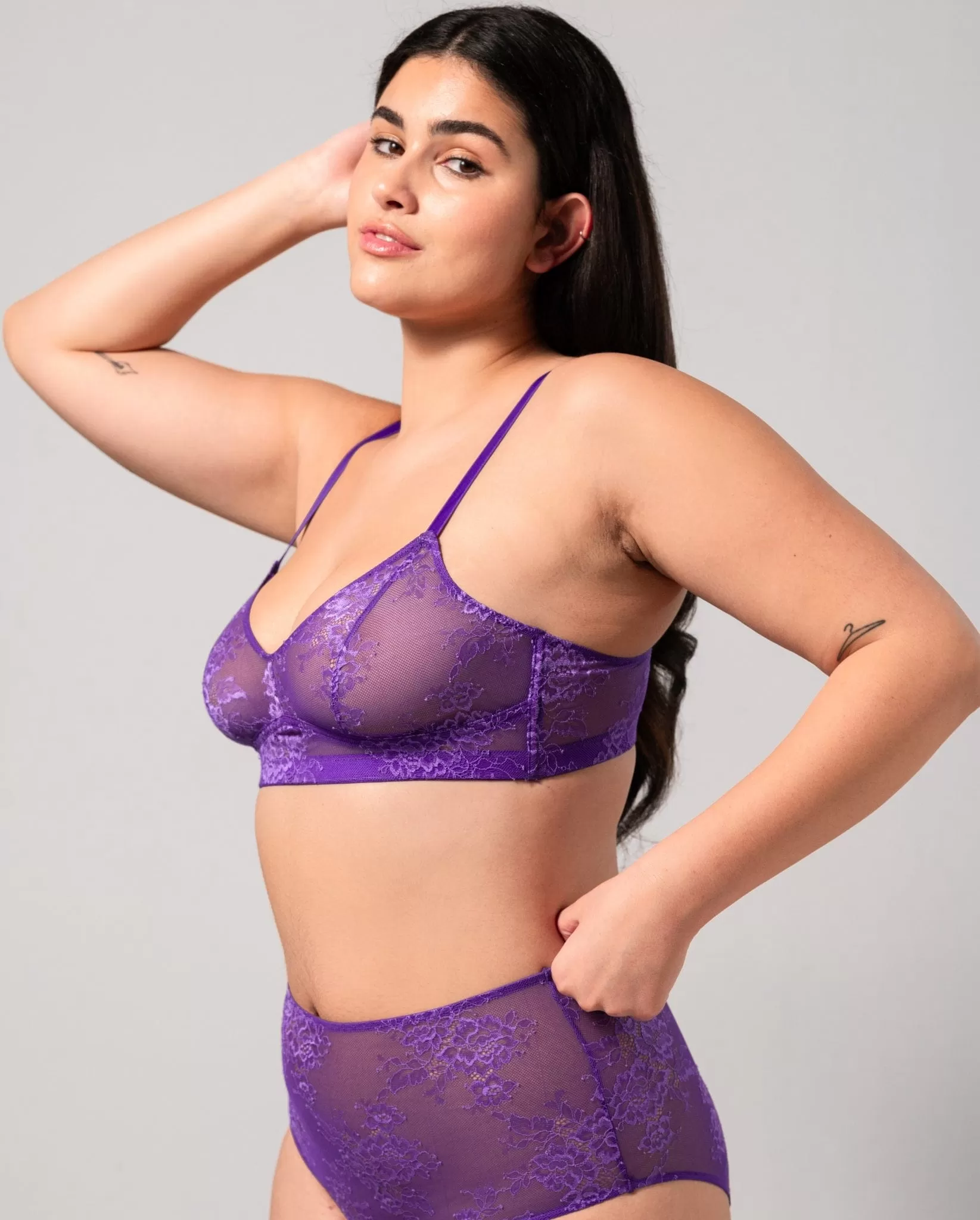 Floral Lace Balconette Lilac