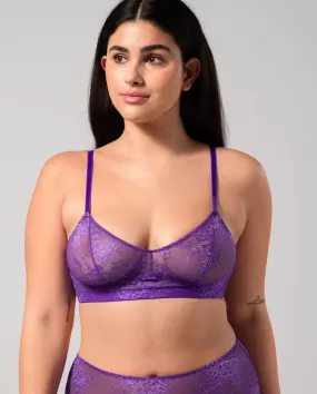 Floral Lace Balconette Lilac