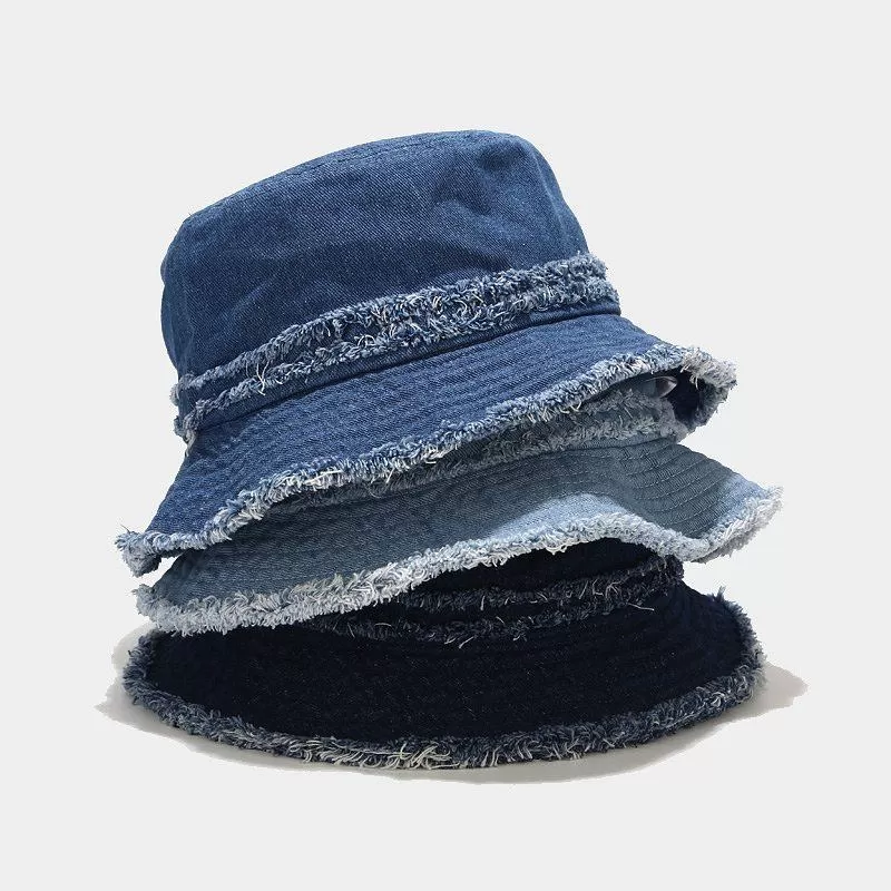 Foldable Fisherman Hat Washed Denim Bucket Hats