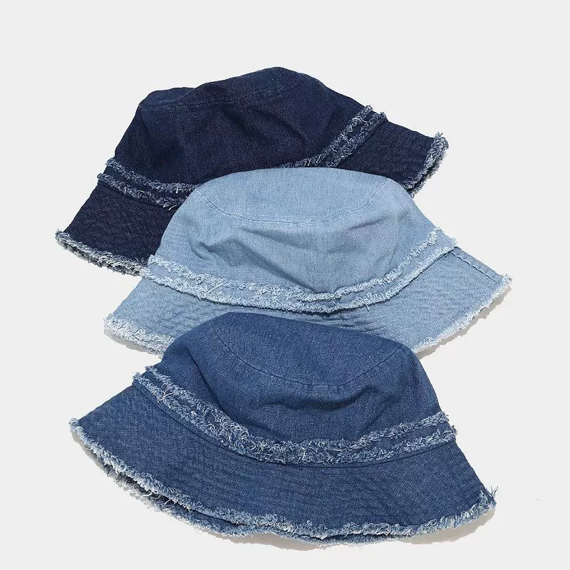 Foldable Fisherman Hat Washed Denim Bucket Hats