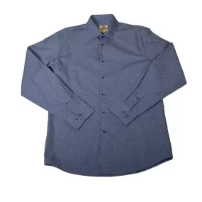 'FX Fusion' Men's Melange Diamond Button Down - Blue