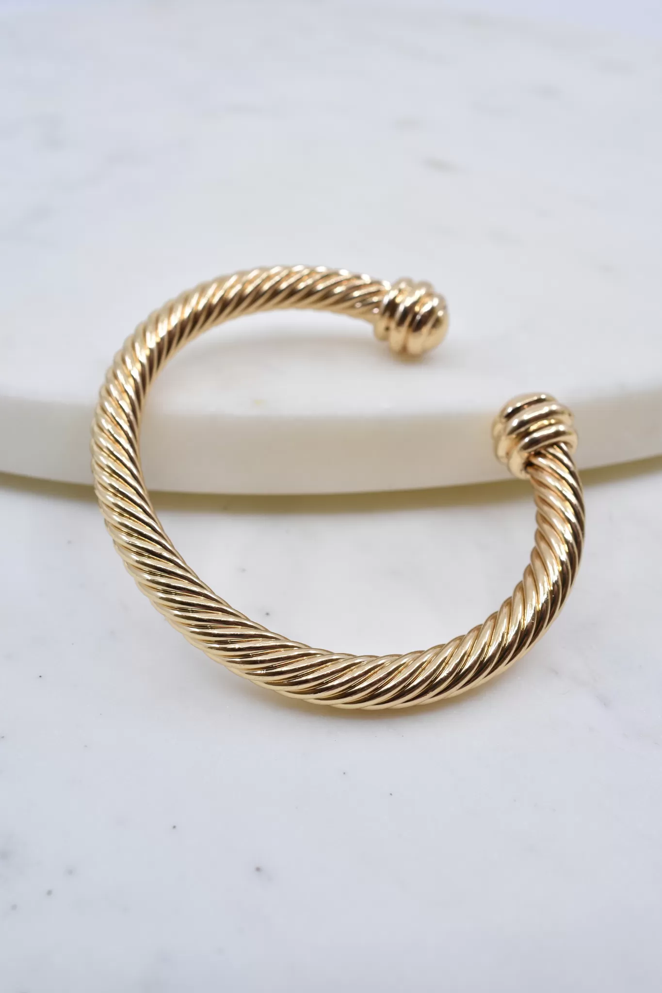 Gold Cuff Twist Bracelet