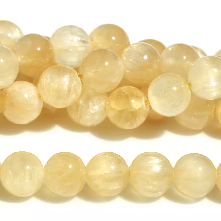 Golden Selenite 8mm Round - 15-16 Inch