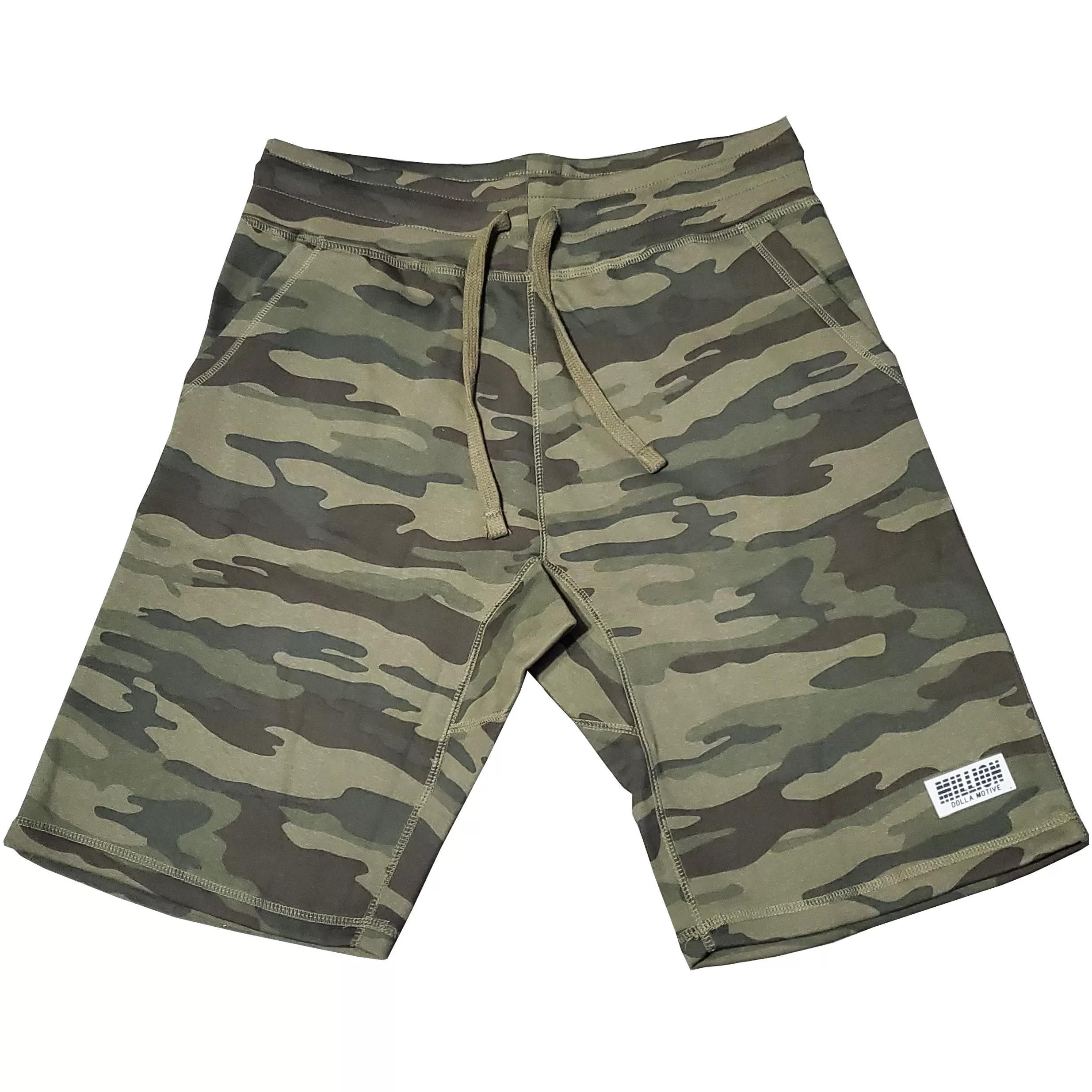 Green Camo Cotton Premium Logo Shorts