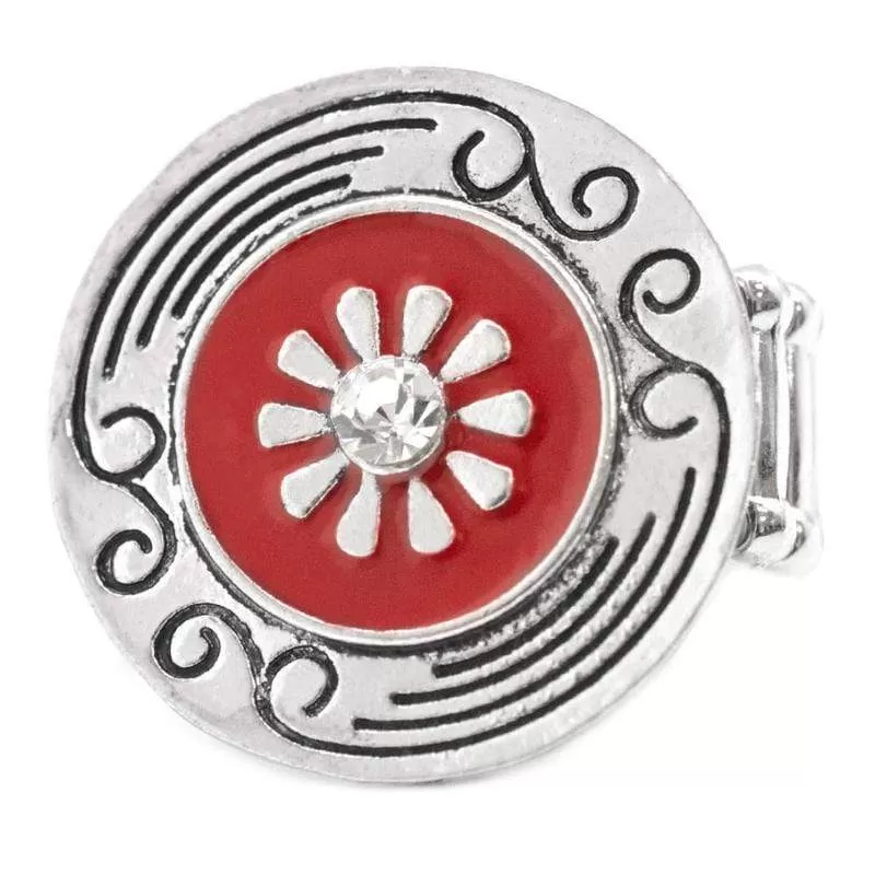 Happy Hour Red with White Rhinestone Ring