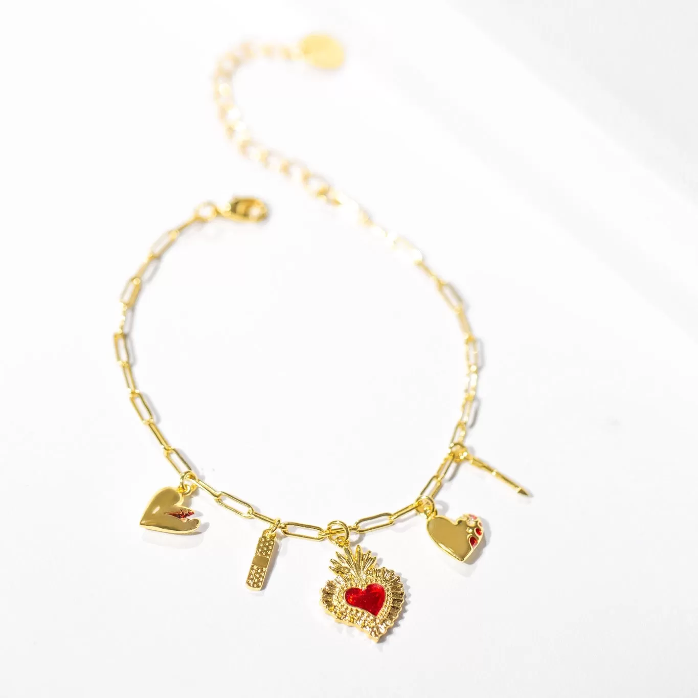 Heart Phases Charm Bracelet - Gold