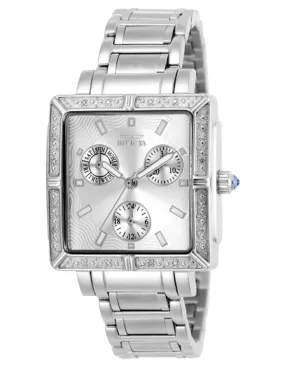 Invicta Womens 16 Crystal Square Chronograph - Stainless - Date - 100 Meters