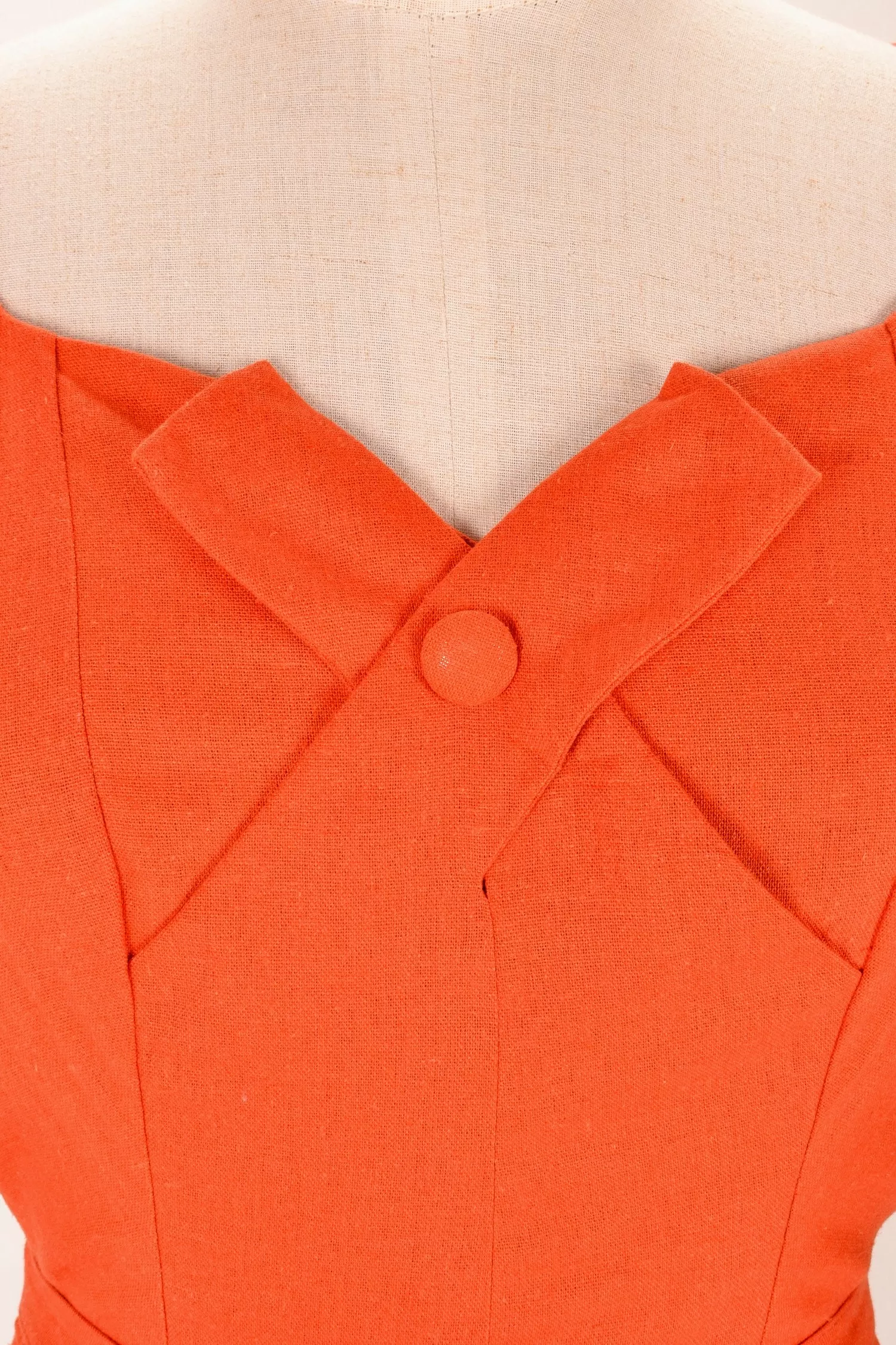 Juliet Cross Collar Burnt Orange Dress