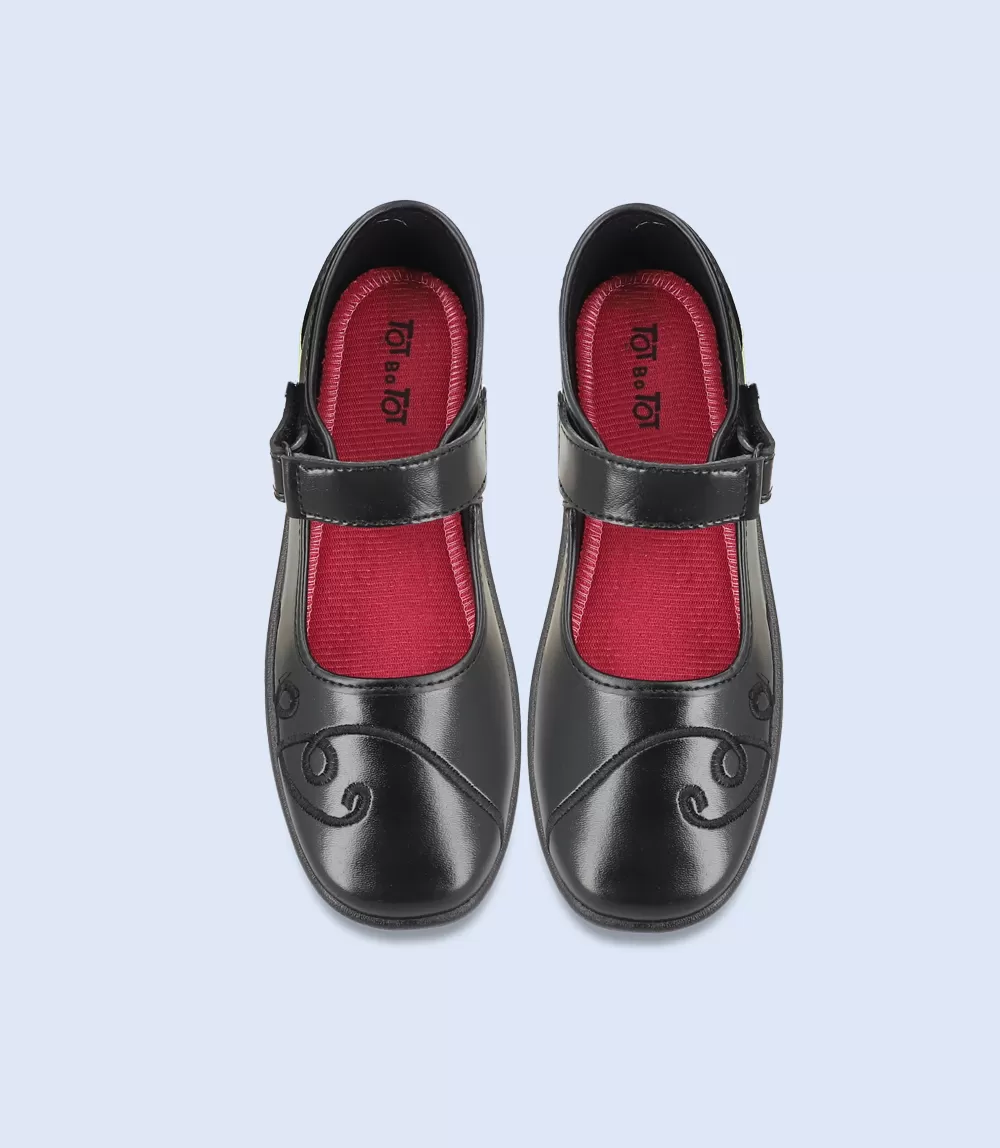 KG0093-BLACK-School Shoes For Girls