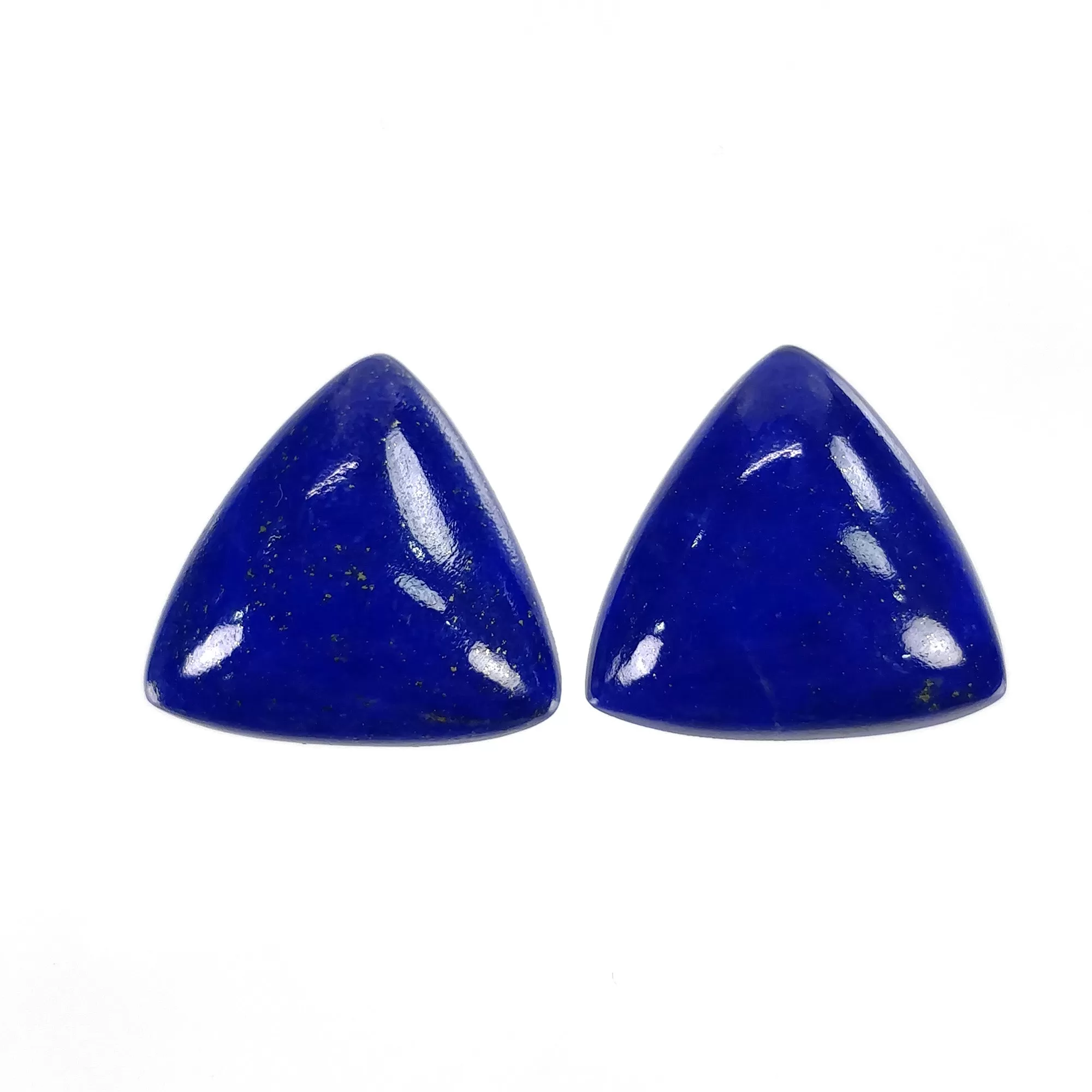 LAPIS LAZULI Gemstone Cabochon : 29.00cts Natural Untreated Blue Lapis Triangle Shape 19mm Pair