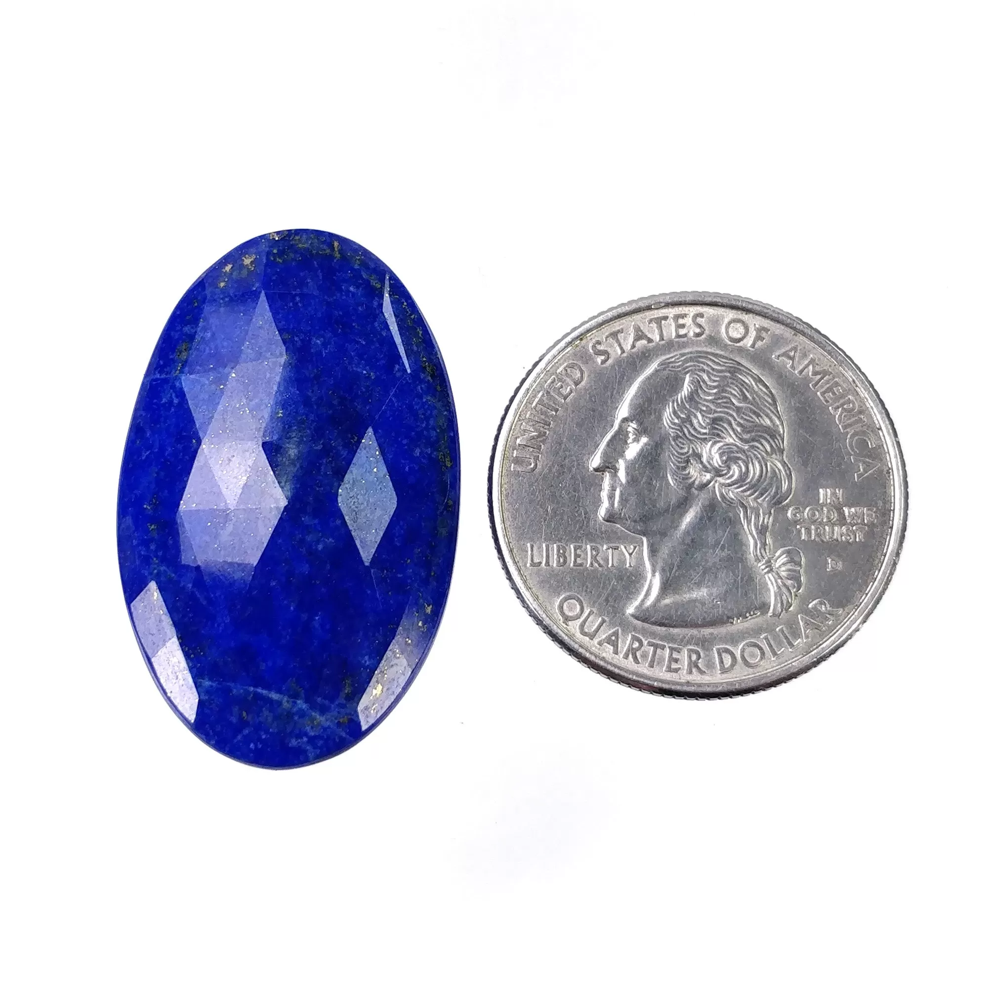 LAPIS LAZULI Gemstone Rose Cut : 31.50cts Natural Untreated Unheated Blue Lapis Oval Shape Briolette 32*20mm