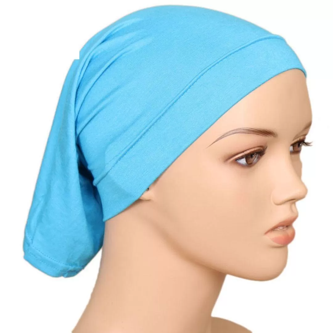 Lightweight Cotton Hijab Cap - Lagoon Blue