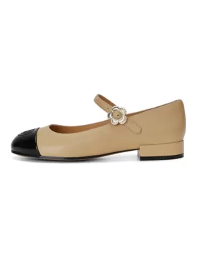 Mary Jane Thick Heel Leather Shoes