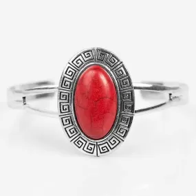 Mayan Muse Red Stone Cuff Bracelet