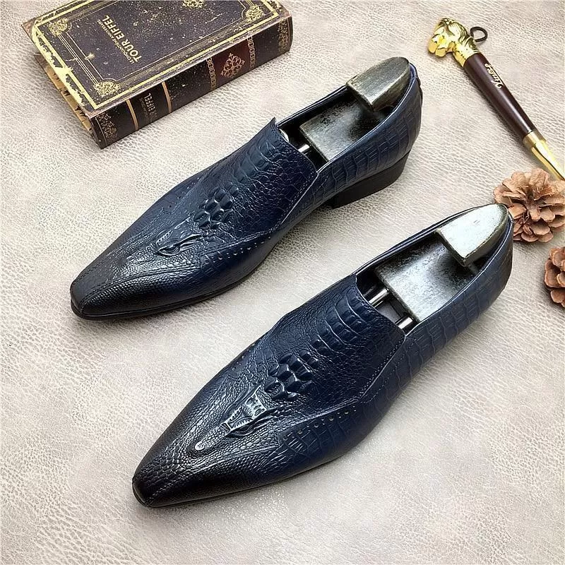 Men  Dress Shoes -  Basilio Serpentine Pointed Toe Shoes