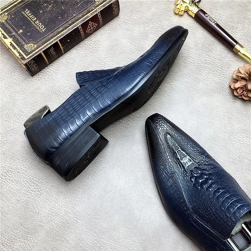 Men  Dress Shoes -  Basilio Serpentine Pointed Toe Shoes