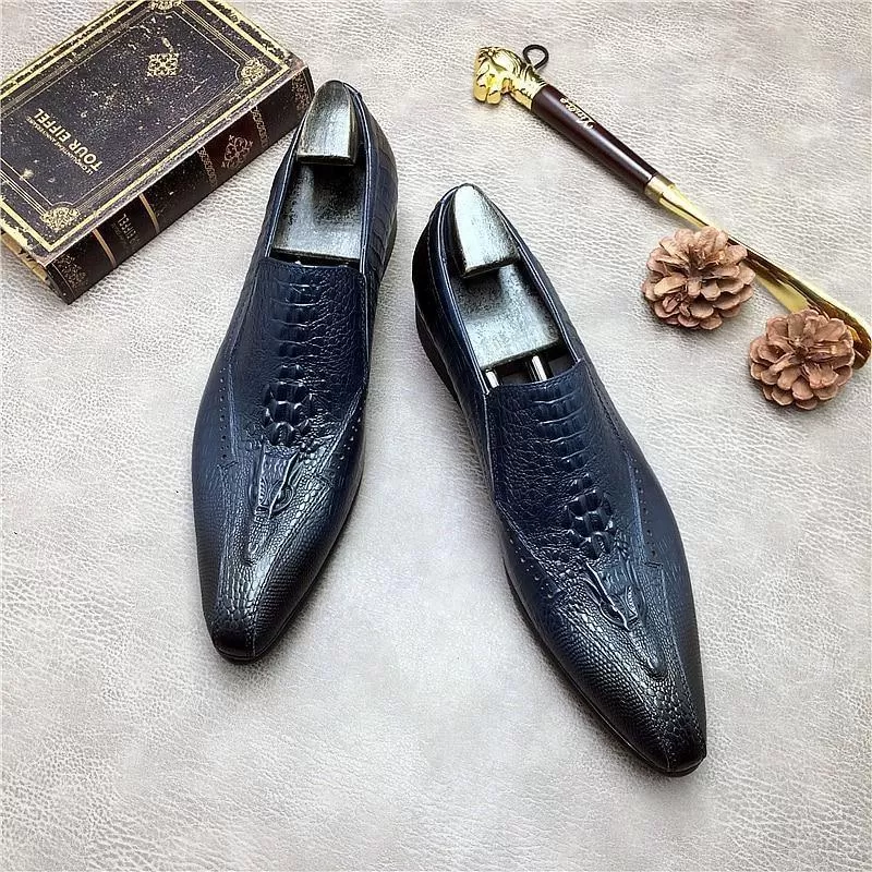 Men  Dress Shoes -  Basilio Serpentine Pointed Toe Shoes