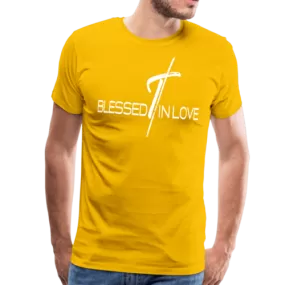 Mens T-Shirts, Blessed In Love Graphic Text Shirt